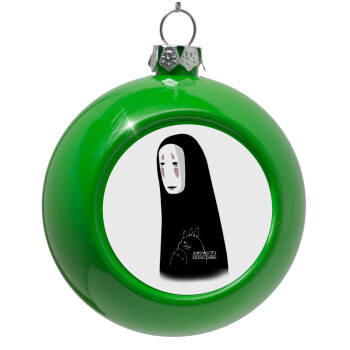 Spirited Away No Face, Στολίδι Χριστουγεννιάτικη μπάλα δένδρου Πράσινο 8cm