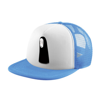 Spirited Away No Face, Child's Soft Trucker Hat with Blue/White Mesh (POLYESTER, CHILD, ONE SIZE)