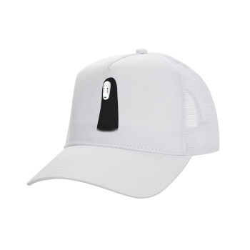 Spirited Away No Face, Structured Trucker Adult Hat, with Mesh, WHITE (100% COTTON, ADULT, UNISEX, ONE SIZE)