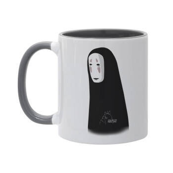 Spirited Away No Face, Κούπα χρωματιστή γκρι, κεραμική, 330ml