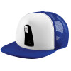 Adult Soft Trucker Hat with Blue/White Mesh (POLYESTER, ADULT, UNISEX, ONE SIZE)