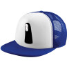 Adult Soft Trucker Hat with Blue/White Mesh (POLYESTER, ADULT, UNISEX, ONE SIZE)