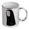 Mug ceramic, silver mirror, 330ml