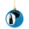 Blue Christmas tree ball ornament 8cm