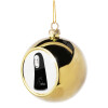 Golden Christmas tree ball ornament 8cm