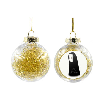 Spirited Away No Face, Χριστουγεννιάτικη μπάλα δένδρου διάφανη με χρυσό γέμισμα 8cm