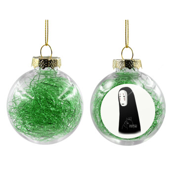 Spirited Away No Face, Transparent Christmas tree ball ornament with green filling 8cm