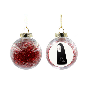 Spirited Away No Face, Χριστουγεννιάτικη μπάλα δένδρου διάφανη με κόκκινο γέμισμα 8cm