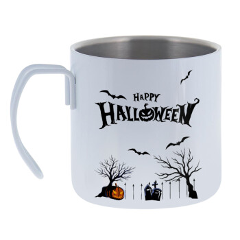 Happy Halloween cemetery, Mug Stainless steel double wall 400ml