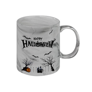 Happy Halloween cemetery, Mug ceramic marble style, 330ml