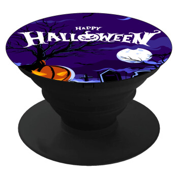 Happy Halloween cemetery, Phone Holders Stand  Black Hand-held Mobile Phone Holder