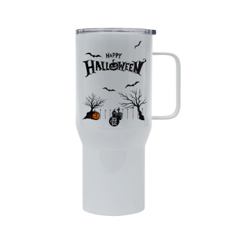 Happy Halloween cemetery, Tumbler με καπάκι, διπλού τοιχώματος (θερμό) 750L