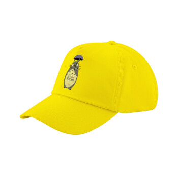 Totoro from My Neighbor Totoro, Child's Baseball Cap, 100% Cotton Twill, Yellow (COTTON, CHILD, UNISEX, ONE SIZE)