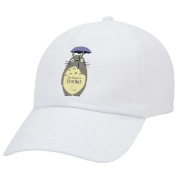 Totoro from My Neighbor Totoro, Adult Baseball Cap White 5-panel (POLYESTER, ADULT, UNISEX, ONE SIZE)