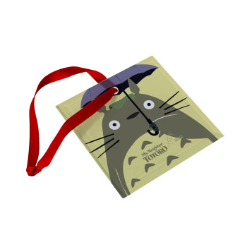 Totoro from My Neighbor Totoro, Christmas ornament, glass square ornament 9x9cm