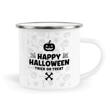 Happy Halloween pumpkin, Κούπα Μεταλλική εμαγιέ λευκη 360ml