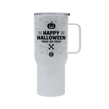 Happy Halloween pumpkin, Mega Stainless steel Tumbler with lid, double wall 750L