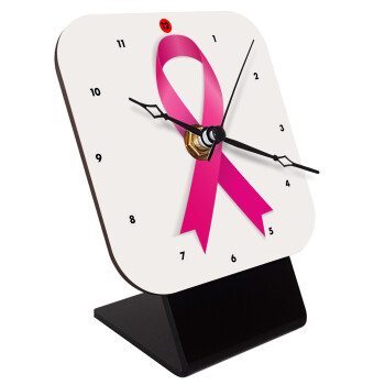  Παγκόσμια Ημέρα κατά του Καρκίνου, Επιτραπέζιο ρολόι ξύλινο με δείκτες (10cm)
