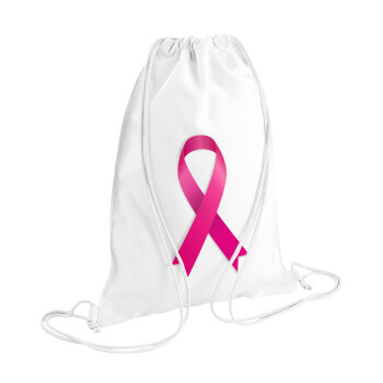 World cancer day, Backpack pouch GYMBAG white (28x40cm)