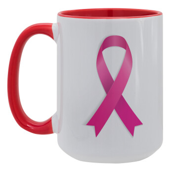 World cancer day, Κούπα Mega 15oz, κεραμική Κόκκινη, 450ml