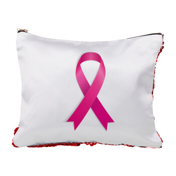 World cancer day, Red sequin cosmetic bag