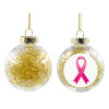 Transparent Christmas tree ball ornament with gold filling 8cm