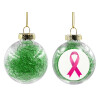 Transparent Christmas tree ball ornament with green filling 8cm