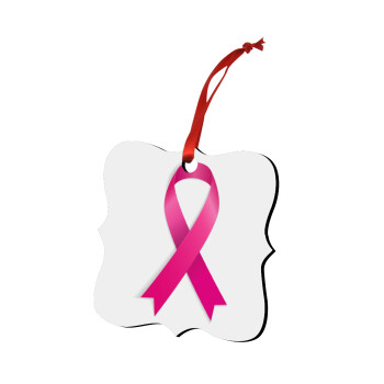 World cancer day, Christmas ornament polygon wooden 7.5cm