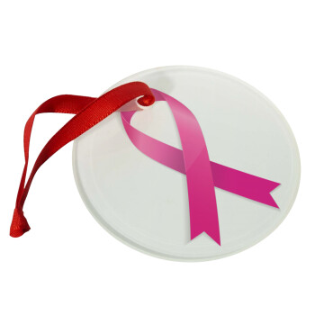 World cancer day, Christmas ornament glass 9cm