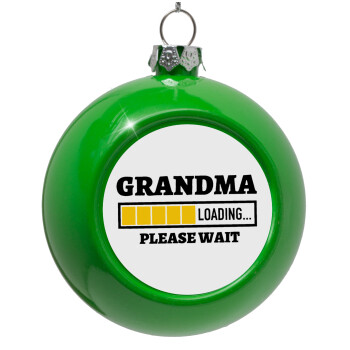 Grandma Loading, Green Christmas tree ornament bauble 8cm