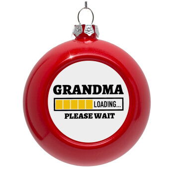 Grandma Loading, Red Christmas tree ornament bauble 8cm