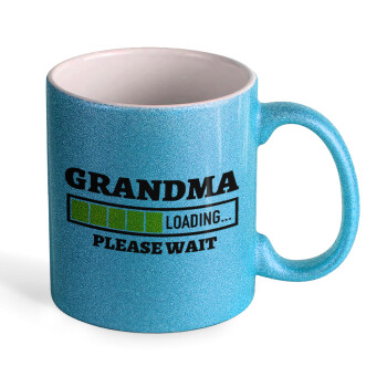 Grandma Loading, Κούπα Σιέλ Glitter που γυαλίζει, κεραμική, 330ml