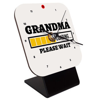 Grandma Loading, Quartz Wooden table clock with hands (10cm)