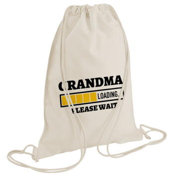Grandma Loading, Τσάντα πλάτης πουγκί GYMBAG natural (28x40cm)