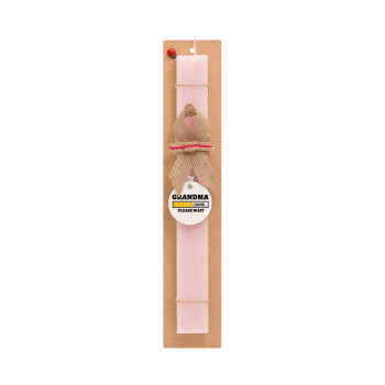 Grandma Loading, Easter Set, wooden keychain & scented flat Easter candle (30cm) (PINK)