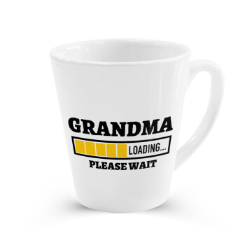 Grandma Loading, Κούπα κωνική Latte Λευκή, κεραμική, 300ml