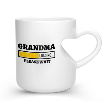 Grandma Loading, Κούπα καρδιά λευκή, κεραμική, 330ml