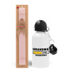 Easter Set, metallic aluminum bottle (500ml) & aromatic flat Easter candle (30cm) (PINK)