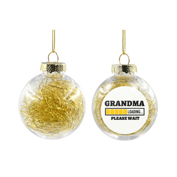 Grandma Loading, Transparent Christmas tree ball ornament with gold filling 8cm