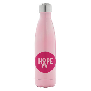HOPE, Μεταλλικό παγούρι θερμός Ροζ Ιριδίζον (Stainless steel), διπλού τοιχώματος, 500ml