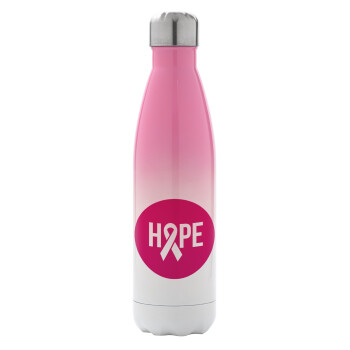 HOPE, Metal mug thermos Pink/White (Stainless steel), double wall, 500ml