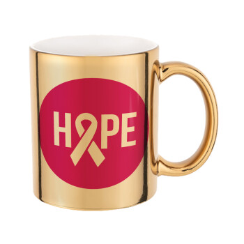HOPE, Mug ceramic, gold mirror, 330ml