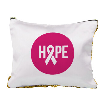 HOPE, Sequin Gold Pouch Cosmetic Bag