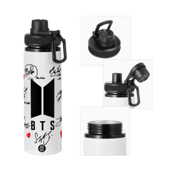 BTS signs, Metal water bottle with safety cap, aluminum 850ml