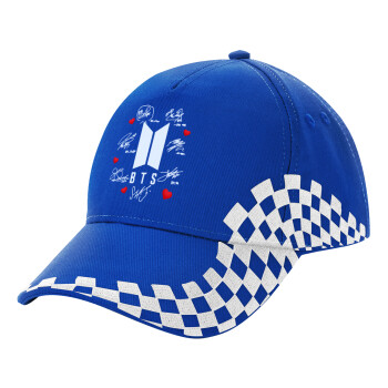 BTS signs, Adult Ultimate BLUE RACING Cap, (100% COTTON DRILL, ADULT, UNISEX, ONE SIZE)