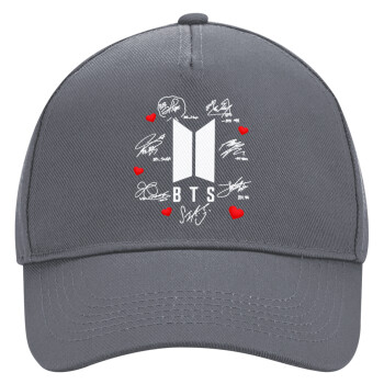 BTS signs, Ultimate Adult Hat Grey, (100% COTTON DRILL, ADULT, UNISEX, ONE SIZE)