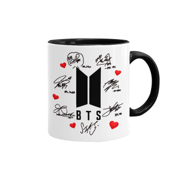 BTS signs, Mug colored black, ceramic, 330ml
