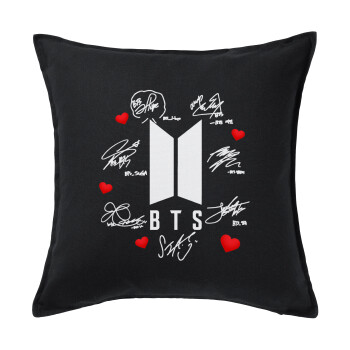 BTS signs, Sofa cushion black 50x50cm includes filling