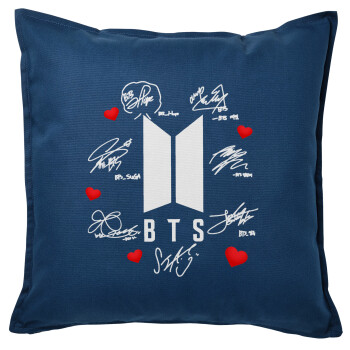 BTS signs, Sofa cushion Blue 50x50cm includes filling