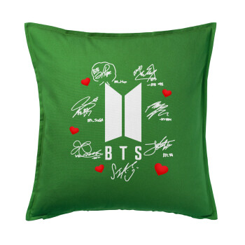 BTS signs, Sofa cushion Green 50x50cm includes filling